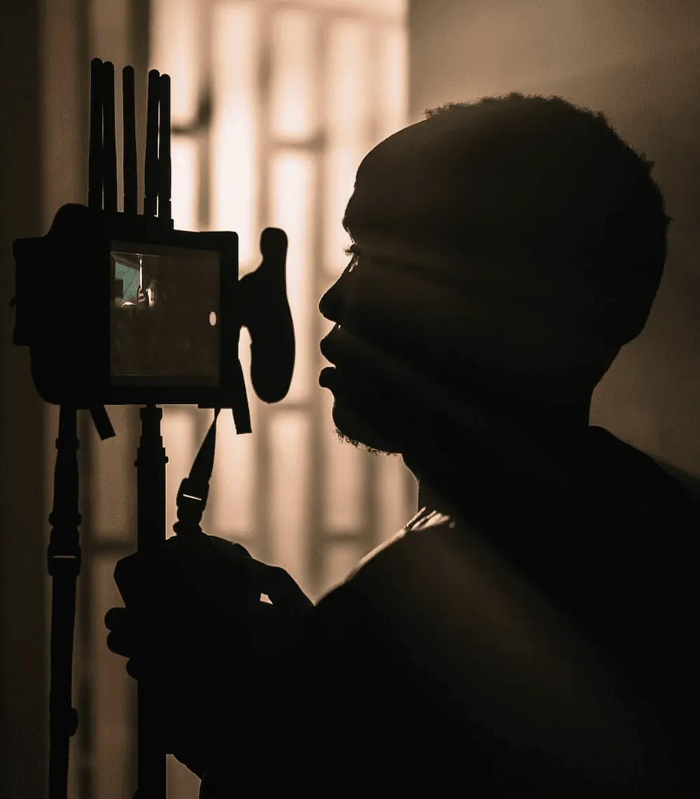 Camera department work - equipment setup on location